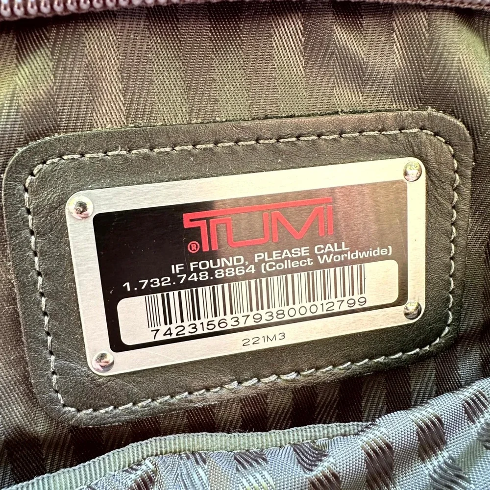 Tumi Duffel Bag Alpha Ballistic Nylon Olive Green Travel Weekender Monogrammed